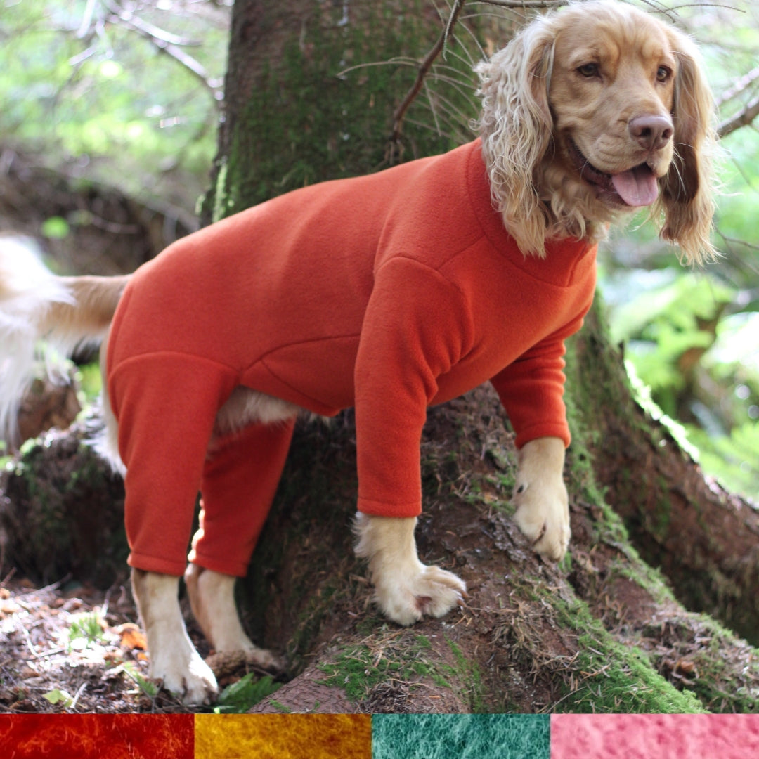 Fleece dog coats with legs best sale