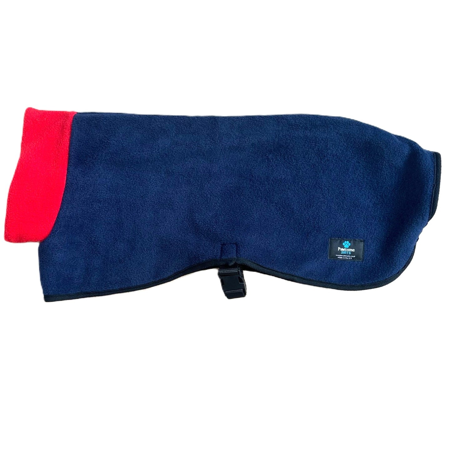 Reversible Fleece Dog Coat - Red/Navy