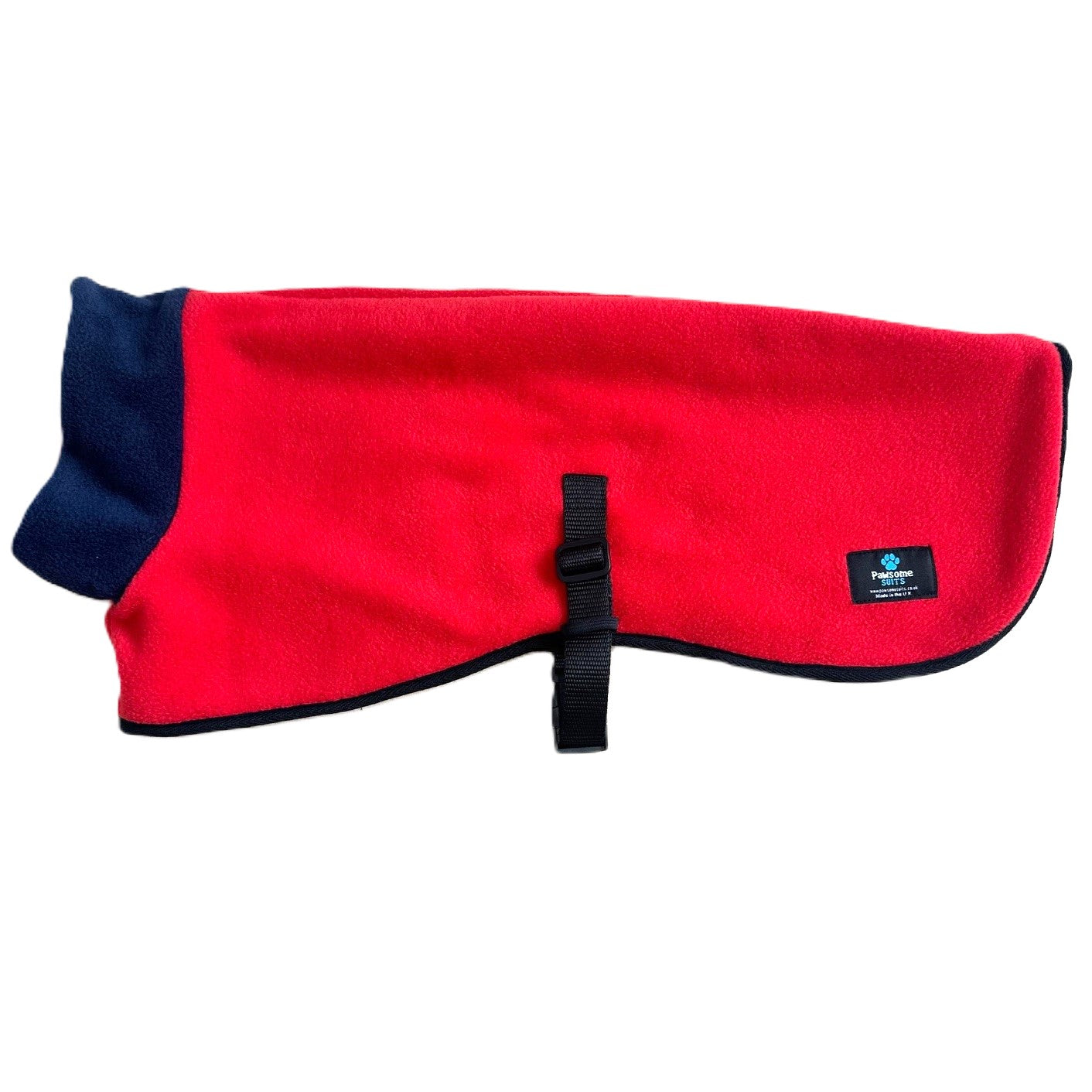 Reversible Fleece Dog Coat - Red/Navy